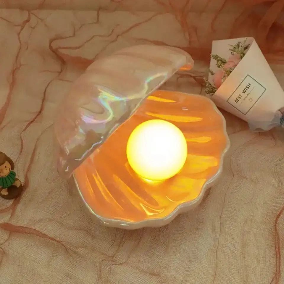 Sea Shell Night Lamp, LED Shell Pearl Lamp, Mermaid Fairy Shell Night Lamp For Bedside, Decorative Pearl Night Ornaments Lamp, LED Portable Bedside Color Changing Clam Shell Lamp, Ceramics Tabletop Light For Room Sea Shell Night Lamp, LED Shell Pearl Lamp, Mermaid Fairy Shell Night Lamp For Bedside, Decorative Pearl Night Ornaments Lamp, LED Portable Bedside Color Changing Clam Shell Lamp, Ceramics Tabletop Light For Room